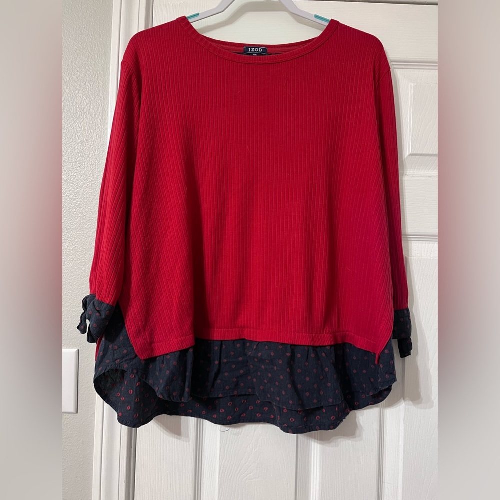 Red izod top.